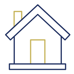 Un ícono de una casa para ver listados de viviendas en venta en Panamá.