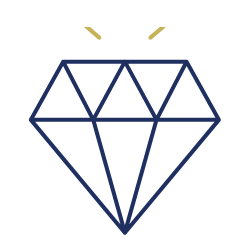 Un ícono de un diamante brillante que representa una propiedad de lujo.