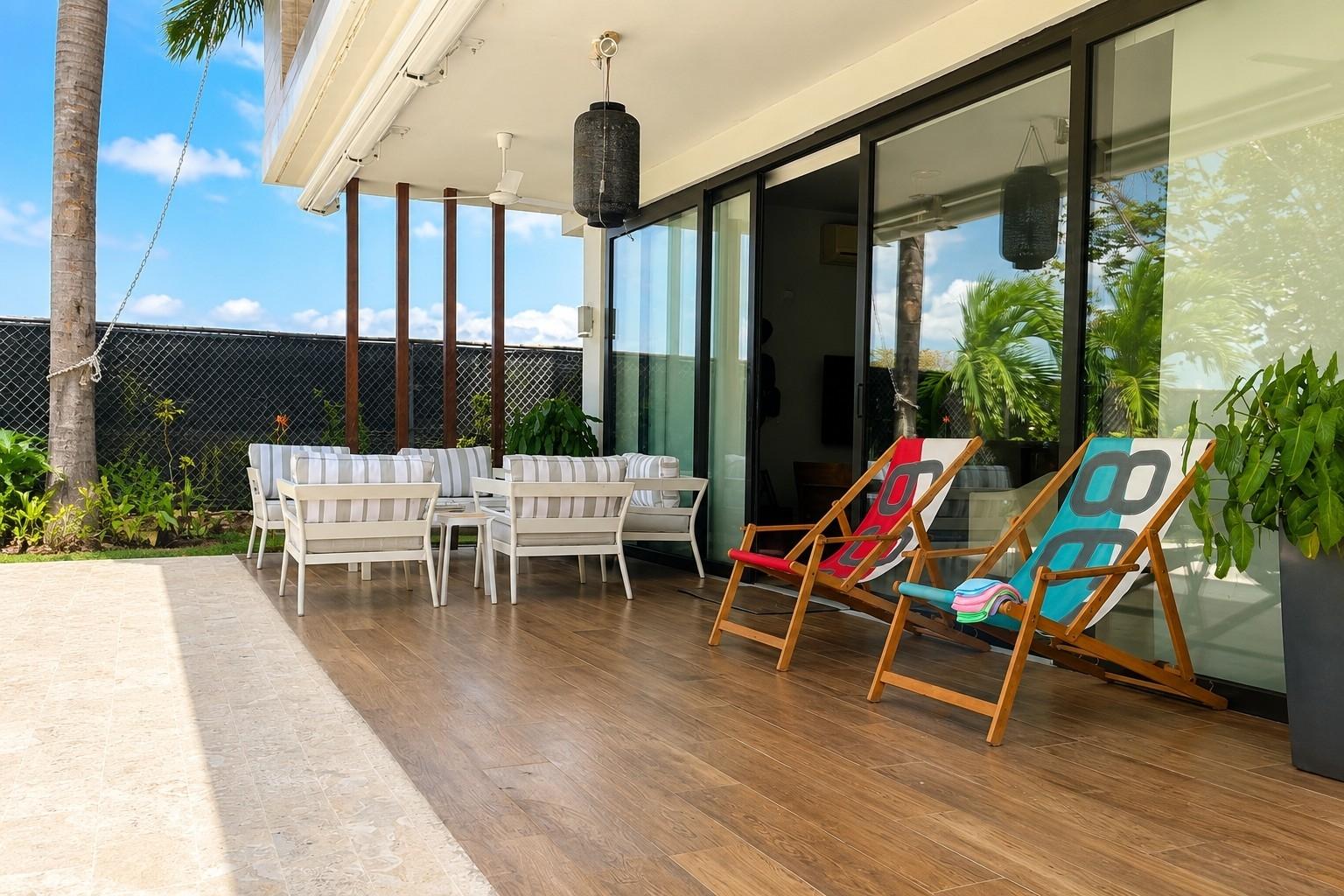 Apartamento tipo casa de Playa con piscina en Punta Caelo, San Carlos