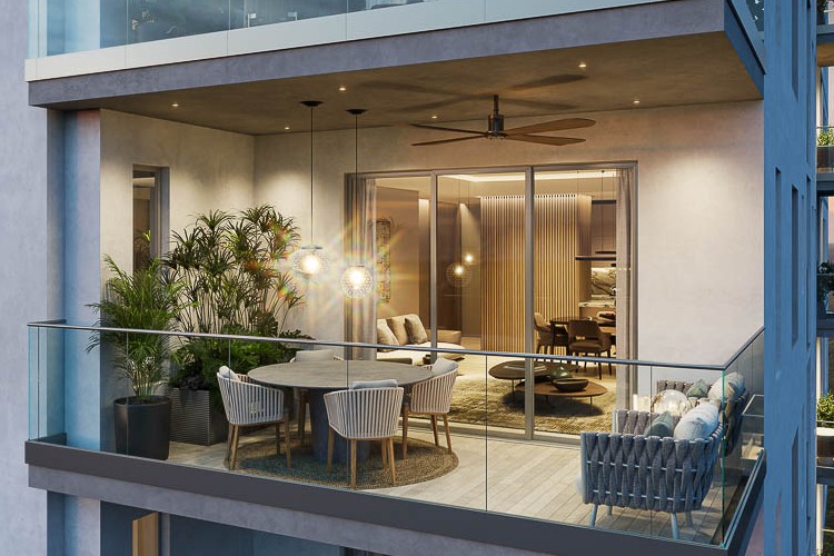 Modelo de un condominio cuya construcción se planea realizar en Panamá.