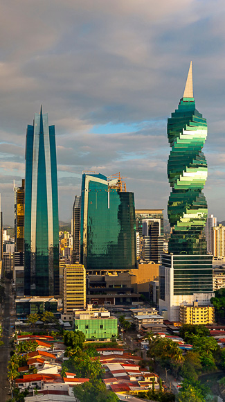 A group of skyscrapers on Calle 50 in Panama City, Panama.