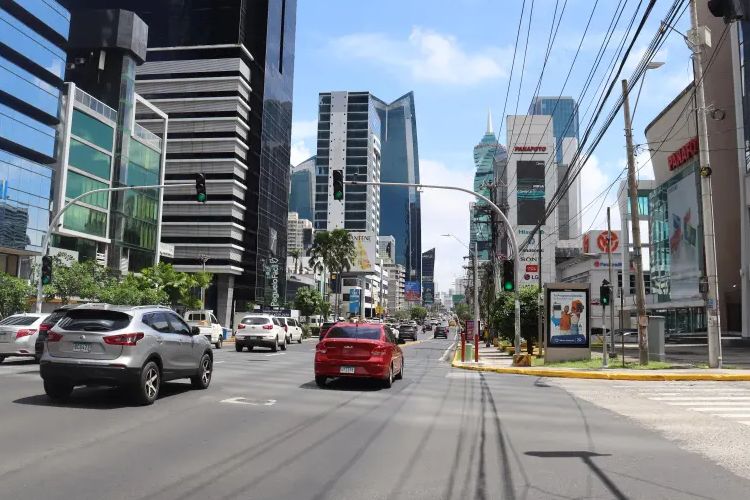 The commercial banking district of Calle 50 in Panama City, Panama.