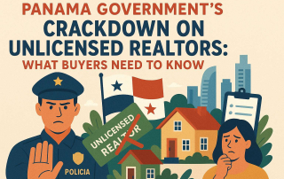 The police showing that using unlicensed realtors in Panama is illegal.