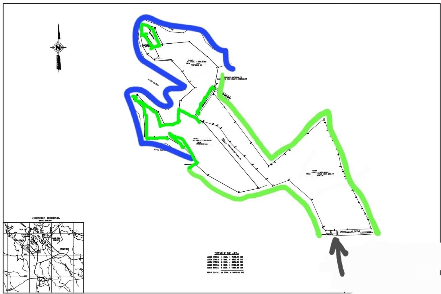 14.5 Hectare Lakefront Land on Gatun Lake, Arenosa