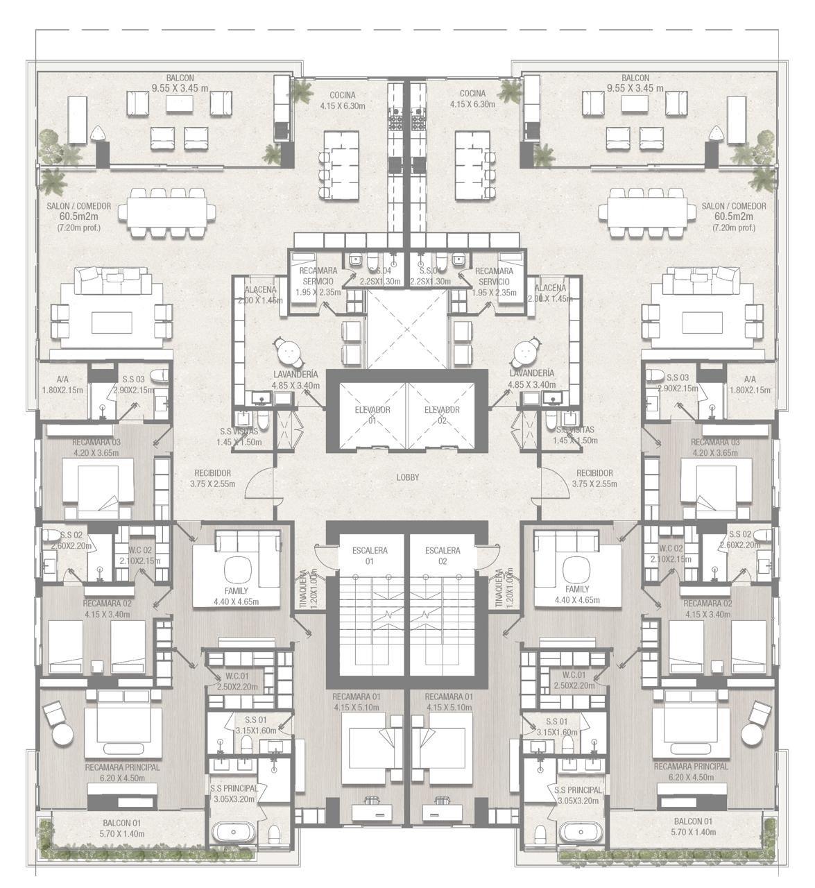 368 m² Penthouse, golf view, Santa María