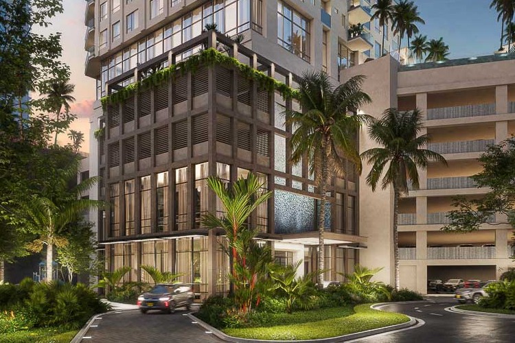 A newly constructed condo building in Panama.