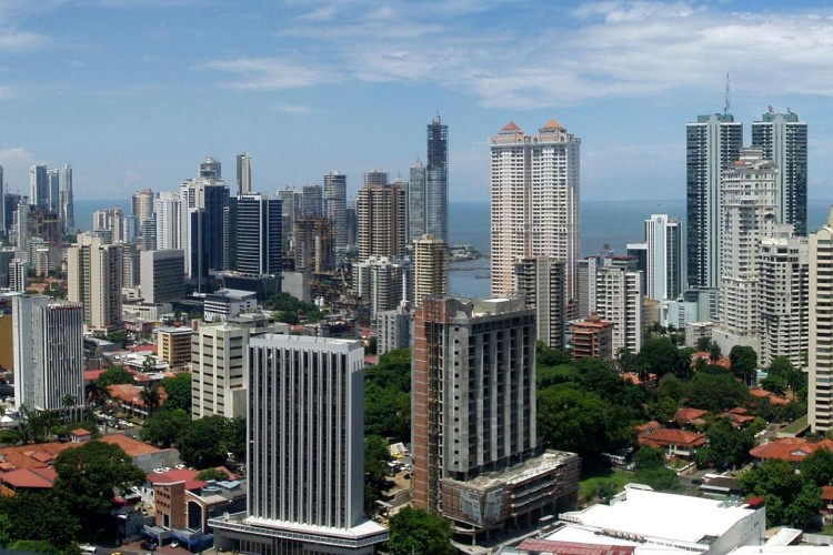 An area of San Francisco in Panama City with many condo buildings.